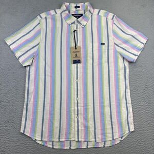 Chubbies Soft Serve Friday Shirt Mens Large Stripe Button Front Casual‎ Colorful